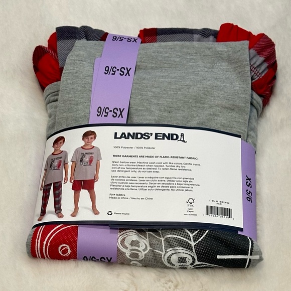 Lands' End Youth 3-piece Pajama Set - Picture 9 of 9